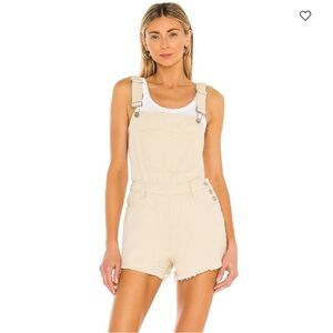 NWT Superdown Cream White Cutoff Short Overalls‎ size 25 festival summer boho